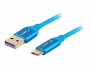 LANBERG CA-USBO-21CU-0010-BL Lanberg Premium kabel USB-C(M)->A(M) 2.0 1M Niebieski LANBERG