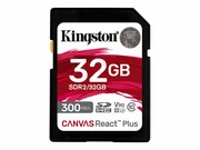 KINGSTON 32GB Canvas React Plus SDHC UHS-II 300R/260W U3 V90 for Full HD/4K/8K KINGSTON