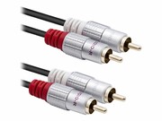 QOLTEC 52338 Kabel 2x RCA meski 2x RCA meski 3m Czarny QOLTEC