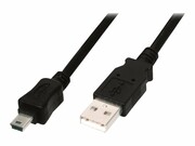 ASM AK-300108-010-S ASSMANN Kabel USB 2.0 HighSpeedCanonTyp USB A/miniUSB B (5pin) M/M czarny 1m DIGITUS