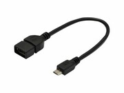 ASM AK-300309-002-S ASSMANN Kabel adapter USB 2.0 HighSpeed OTG Typ microUSB B/USB A M/Ż czarny 0,2m DIGITUS