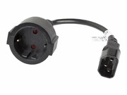 LANBERG CA-C14E-10CC-0018-BK Lanberg przedłużacz kabla zasilającego IEC 320 C14->SCHUKO(F)) LANBERG