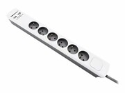 QOLTEC 50294 Listwa antyprzepięciowa 6 gniazd 2 x USB 1.8m Biało szara QOLTEC