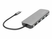 DIGITUS DA-70884 8-Port USB-C Dock 2xUSB3.0 1xRJ45 2xHDMI 1xPD 1xMicro SD 1xSD grey DIGITUS