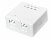 LOGILINK NK4032 LOGILINK- Puszka natynkowa Keystone 2 porty UTP, biały LOGILINK
