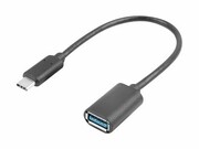 LANBERG AD-UC-UA-04 Lanberg Adapter USB TYPE-C(M)-USB Type-A(F) 15cm Czarny LANBERG