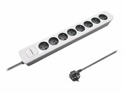 QOLTEC 50298 Listwa zasilająca 8 gniazd 1.8m Biało szara QOLTEC