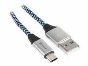 TRACER Kabel USB 2.0 TYPE-C A Male - C Male 1.0m czarno-niebieski TRACER