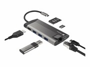 NATEC multiport Fowler Plus USB-C->HUB USB 3.0 3x HDMI 4K USB-C PD RJ45 SD Micro SD NATEC