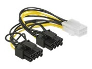DELOCK 85452 Delock PCI Express kabel zasilający 6-pinowe żeński > 2 x 8-pinowe męski 15cm DELOCK