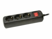 LOGILINK LPS206B LOGILINK - Listwa zasilająca 3-gniazda z włącznikiem dl. 1,4m kol. czarny LOGILINK