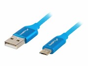 LANBERG CA-USBM-20CU-0010-BL Lanberg Kabel Premium Quick Charge 3.0, USB Micro-B(M)->A(M) 1M Niebieski LANBERG