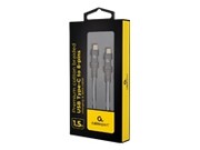 GEMBIRD CC-USB2B-CM8PM-1.5M Kabel USB Type-C do 8-pinowego kabla do ładowania i transmisji danych premium oplot bawełniany 1.5m GEMBIRD