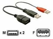 DELOCK 65306 Delock Przedłużacz USB 2xAM -> AF 2.0, czarny DELOCK
