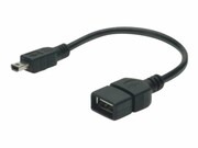 ASM AK-300310-002-S ASSMANN Kabel adapter USB2.0 HighSpeed OTG Typ miniUSB B(5pin)/USB A M/Ż czarny DIGITUS