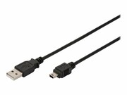 ASM AK-300108-018-S ASSMANN Kabel USB 2.0 HighSpeedCanonTyp USB A/miniUSB B (5pin) M (plug) 1,8m DIGITUS