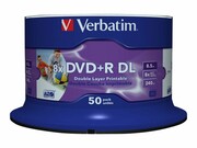 VERBATIM 43703 Verbatim DVD+R DLspindle 50 8,5GB 8x wide printable surface VERBATIM