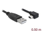 DELOCK 82680 Delock Kabel USB 2.0 AM > USB BM mini 5-pin, kątowy, 0.5m, czarny DELOCK