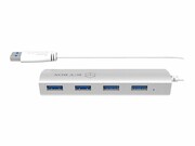 ICYBOX IB-AC6401 IcyBox 4-portowy Hub USB 3.0, Srebrny ICY BOX