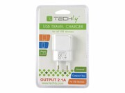 TECHLY 022373 Techly Sieciowa ładowarka Slim USB 5V 2.1A biała TECHLY