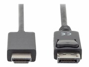 ASM AK-340303-010-S Kabel DisplayPort 1.2 z zatrzaskiem 4K 60Hz UHD Typ DP/HDMI A M/M czarny 1m DIGITUS