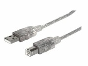MANHATTAN 333405 Manhattan Kabel USB 2.0 A-B M/M 1,8m srebrny IC INTRACOM