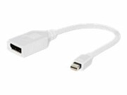 GEMBIRD A-MDPM-DPF-001-W Gembird adapter Displayport mini(M) -> Displayport(F), biały, na kablu 10cm GEMBIRD