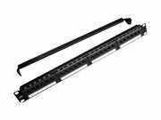 GEMBIRD NPP-C524CM-001 Gembird Patchpanel UTP 19 24P/1U kat.5e z półką do organizacji kabli, czarny GEMBIRD