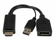 GEMBIRD A-HDMIM-DPF-01 Aktywny adapter 4K HDMI na DisplayPort czarny GEMBIRD