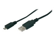ASM AK-300127-018-S ASSMANN Kabel połączeniowy USB 2.0 HighSpeed Typ USB A/microUSB BM/M czarny 1,8m DIGITUS