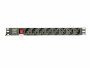 GEMBIRD Listwa RACK 8 gniazd Schuko 1U 16A 3m GEMBIRD