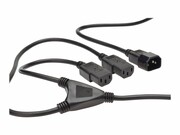 DIGITUS Kabel rozdzielacz zasilający Typ IEC C14/2xIEC C13 M/Ż czarny 1.7m ASSMANN ELECTRONIC