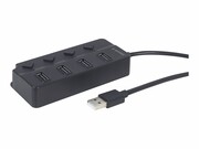 GEMBIRD 4-portowy hub USB 2.0 z przełącznikami czarny GEMBIRD