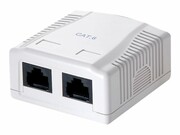 LOGILINK NP0072 LOGILINK- Gniazdo natynkowe kat.6, 2 x RJ45 UTP, czysta biel LOGILINK