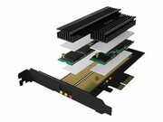 ICYBOX IB-PCI215M2-HSL IcyBox Karta PCIe do 2x M.2 SSD, heat sinks ICY BOX