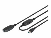 DIGITUS Extension Cable USB 3.0 SuperSpeed Type USB A/A M/F active black 15m DIGITUS