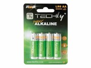 TECHLY Baterie alkaliczne 1.5V AA LR6 4 sztuki TECHLY