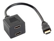 LANBERG AD-0019-BK Lanberg adapter HDMI-AM->HDMI-AF x2 splitter 20cm LANBERG