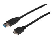 ASM AK-300116-018-S ASSMANN Kabel połączeniowy USB3.0 SuperSpeed TypUSB A/microUSB B M/M czarny 1,8m DIGITUS