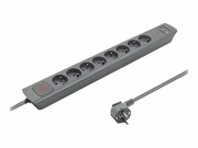 QOLTEC 50285 Listwa antyprzepięciowa 8 gniazd 2 x USB 1.8m Szara QOLTEC