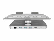 DIGITUS Stojak przenośny do notebook/tablet regulowany ze stacją dokującą 6-portów USB Typ C RJ45 HDMI alum DIGITUS