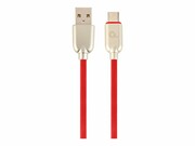 GEMBIRD CC-USB2R-AMCM-2M-R Gembird kabel USB-C 2.0 (AM/CM) metalowe wtyki, kabel gumowany, 2m, czerwony GEMBIRD