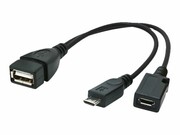GEMBIRD A-OTG-AFBM-04 Gembird kabel USB 2.0 OTG AF -> USB micro BM + USB micro BF (zasilanie) GEMBIRD