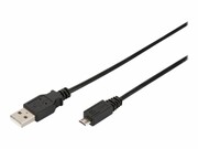 ASM AK-300110-018-S Kabel USB 2.0 HighSpeed Typ USB A/microB M/M czarny 1,8m DIGITUS