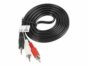 LANBERG CA-MJRC-10CC-0020-BK Lanberg kabel stereo audio Mini Jack 3,5mm (M)->2x RCA Cinch 2m LANBERG