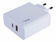 AKYGA Ładowarka sieciowa AK-CH-15 65W USB-A + USB-C Quick Charge 3.0 5-20V / 1.5-3.25A biała AKYGA