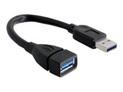 DELOCK 82776 Delock przedłużacz USB 3.0 AM-AF 15cm, czarny DELOCK