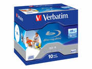 VERBATIM 43713 Verbatim BluRay BD-R jewel case 10 25GB 6x PRINTABLE SURFACE HARD COAT VERBATIM