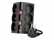 HSKDATA W0154 Acar Smart listwa zasilająco-filtrująca, czarna, 6 gniazd, 3m HSK DATA (ACAR)
