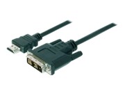 ASM AK-330300-030-S ASSMANN Kabel adapter HDMI 1.3 Standard Typ HDMI A/DVI-D (18+1) M/M czarny 3m DIGITUS